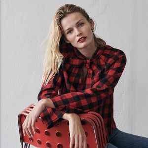 NWT Madewell Tie Neck Popover